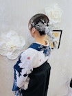 卒業式 袴着付け タイトポニー×水引×銀箔