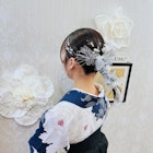 卒業式 袴着付け タイトポニー×水引×銀箔