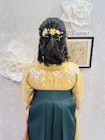 卒業式 袴着付け ハーフアップ 花飾り パールピン