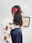 卒業式 袴着付け ハーフアップ×花飾り