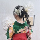 卒業式 袴着付け 編みおろしポニー