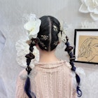 卒業式 袴着付け 編みおろしツインテール×金箔