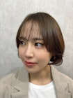 セミディレイヤーカットシアーカラーオリーブベージュ20代30代