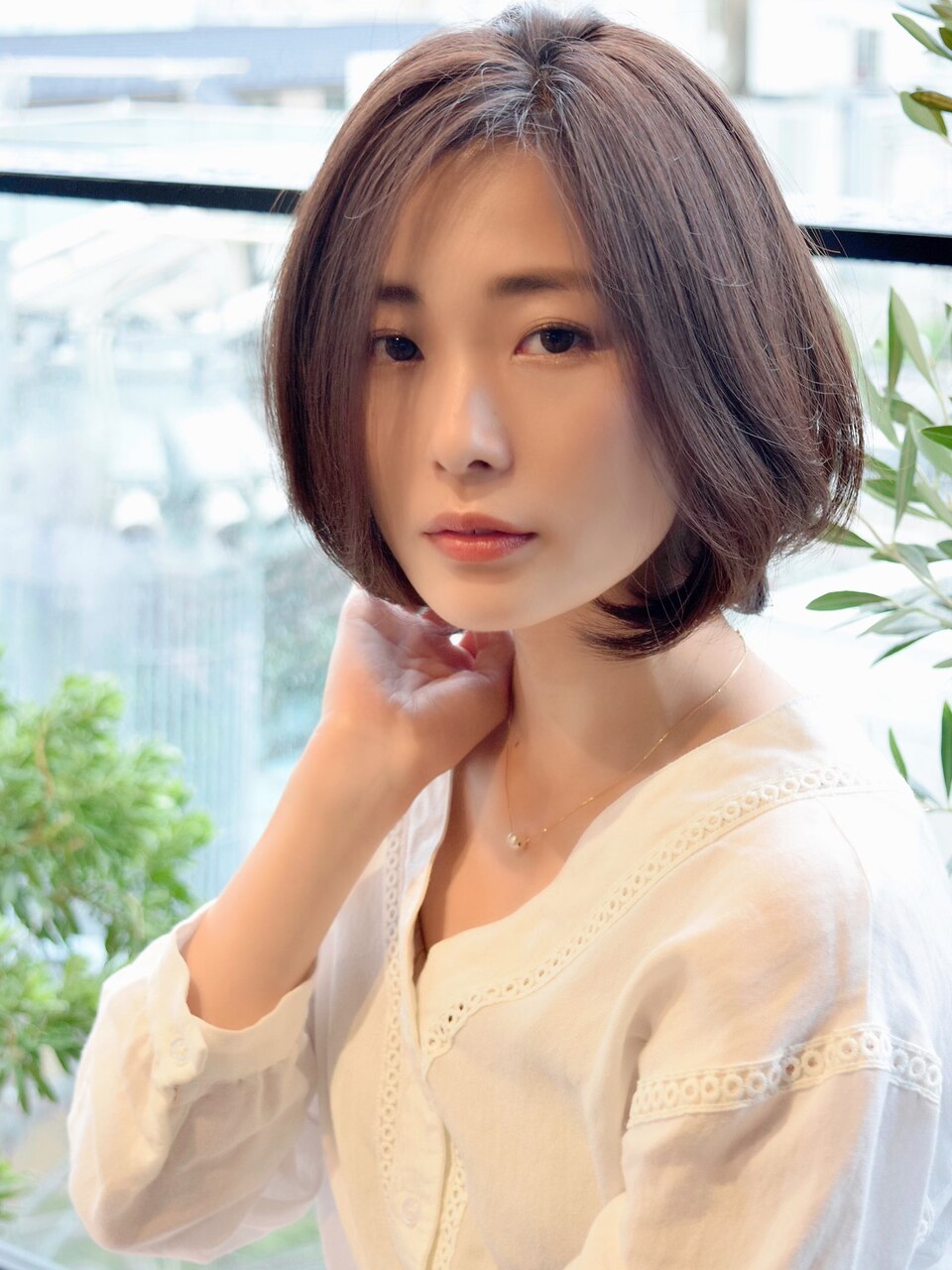 小顔ひし形ボブ