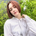 大人のストレートボブ×艶感ウェットヘア×センターパート