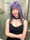 フェイスレイヤーカットハイトーンパープルローライトカラー
