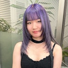 フェイスレイヤーカットハイトーンパープルローライトカラー