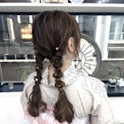 ツイン編みおろし浴衣ヘア