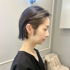 ミニボブ/フェイスフレーミング/白髪ぼかし/切りっぱなし/銀座