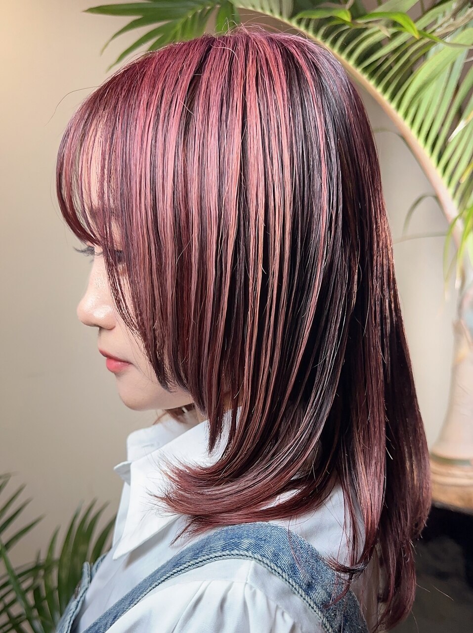 顔まわりシャギーレイヤー