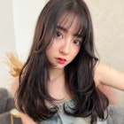 ANGELICA 内巻き無造作ダークブラウン ぱっつん前髪