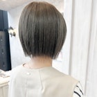 福山市美容室Caary大人気ミニボブ透明感オリーブグレージュ