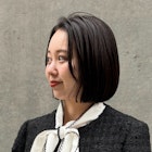 ★パツっとボブかき上げ前髪◎ブルーブラック