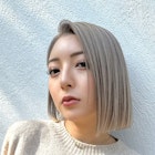 ハイトーンカラー ブリーチカラー ストレートボブ