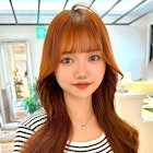 オレンジ×韓国風ナチュラルエアリーヘア
