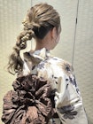 浴衣ヘア♪たまねぎポニー♪