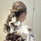 浴衣ヘア♪たまねぎポニー♪