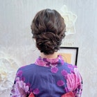 花火大会 お祭り 浴衣着付けヘアセット ふわふわアップ シニヨン