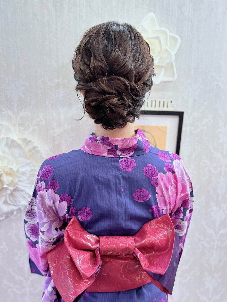花火大会 お祭り 浴衣着付けヘアセット ふわふわアップ シニヨン