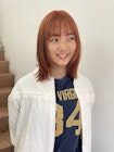顔まわりレイヤーのデザインが可愛いオレンジブラウンカラー