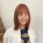 顔まわりレイヤーのデザインが可愛いオレンジブラウンカラー