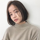 レイヤーボブ/ウェットヘア/オリーブベージュ/デザインカラー