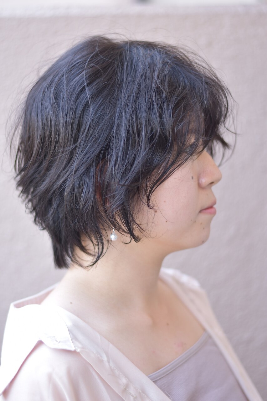 大人可愛いニュアンスショートパーマ/