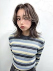 根本パーマで韓国人風センターパートくびれヘアにくすみカラー！