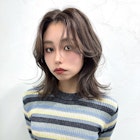 根本パーマで韓国人風センターパートくびれヘアにくすみカラー!