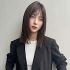 レイヤーカット ウェットヘア オリーブベージュ 大人ヘア 原宿