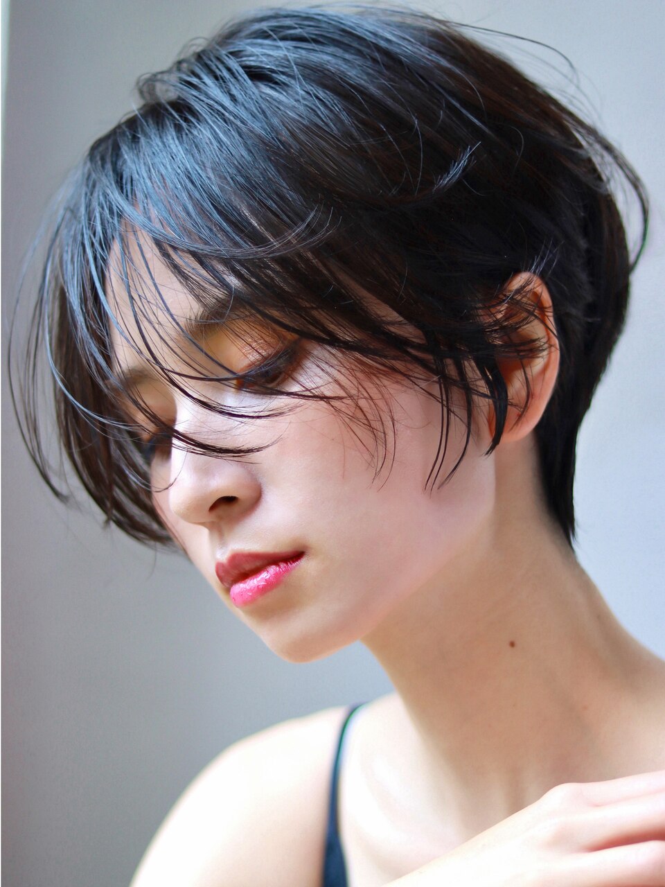 小顔/ショートカット/ひし形ショートボブ/20代30代40代/前髪