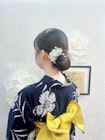 花火大会 お祭り 浴衣着付けヘアセット タイトシニヨン×花飾り
