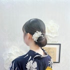 花火大会 お祭り 浴衣着付けヘアセット タイトシニヨン×花飾り