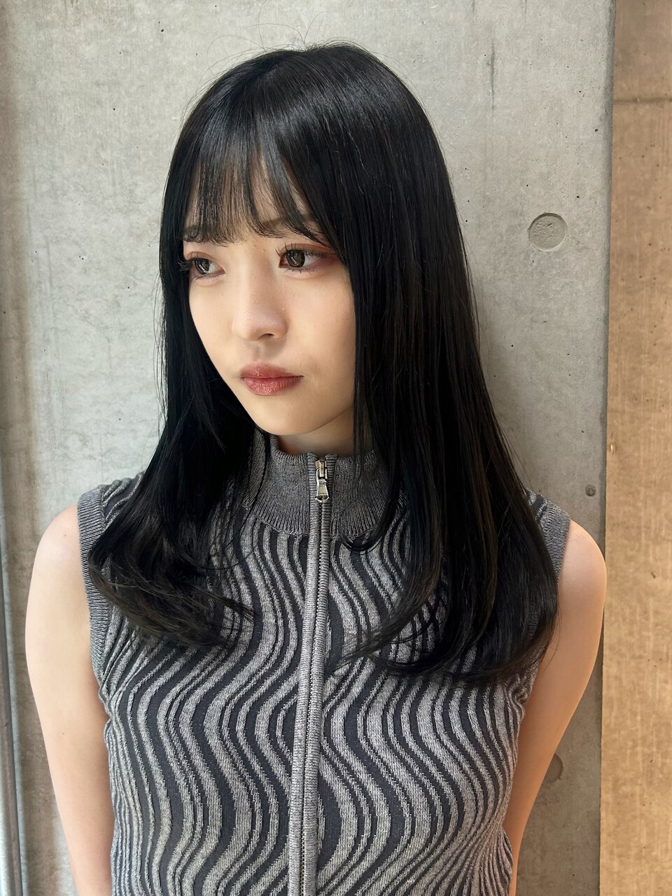 レイヤー　ブルーブラック　韓国風