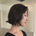 黒髪のボブパーマ