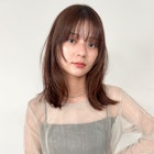 セミロング 顔周り レイヤー ブラウン 原宿 表参道