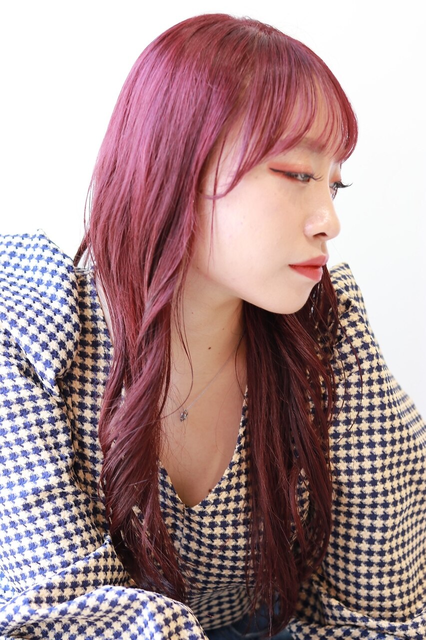 大人女子のツヤ感暖色カラー×ロングレイヤーカット