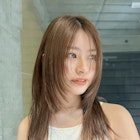 夏 大人レイヤーカット オリーブベージュ サラ艶ロング