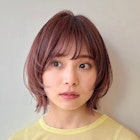 フェイスレイヤー/レイヤーカット/ボブ/顔まわり/ピンクブラウン