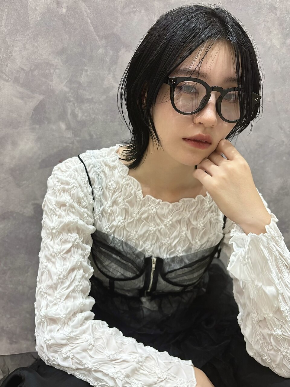 【 切りっぱなしボブ × ダークアッシュグレー 】浅野美紀