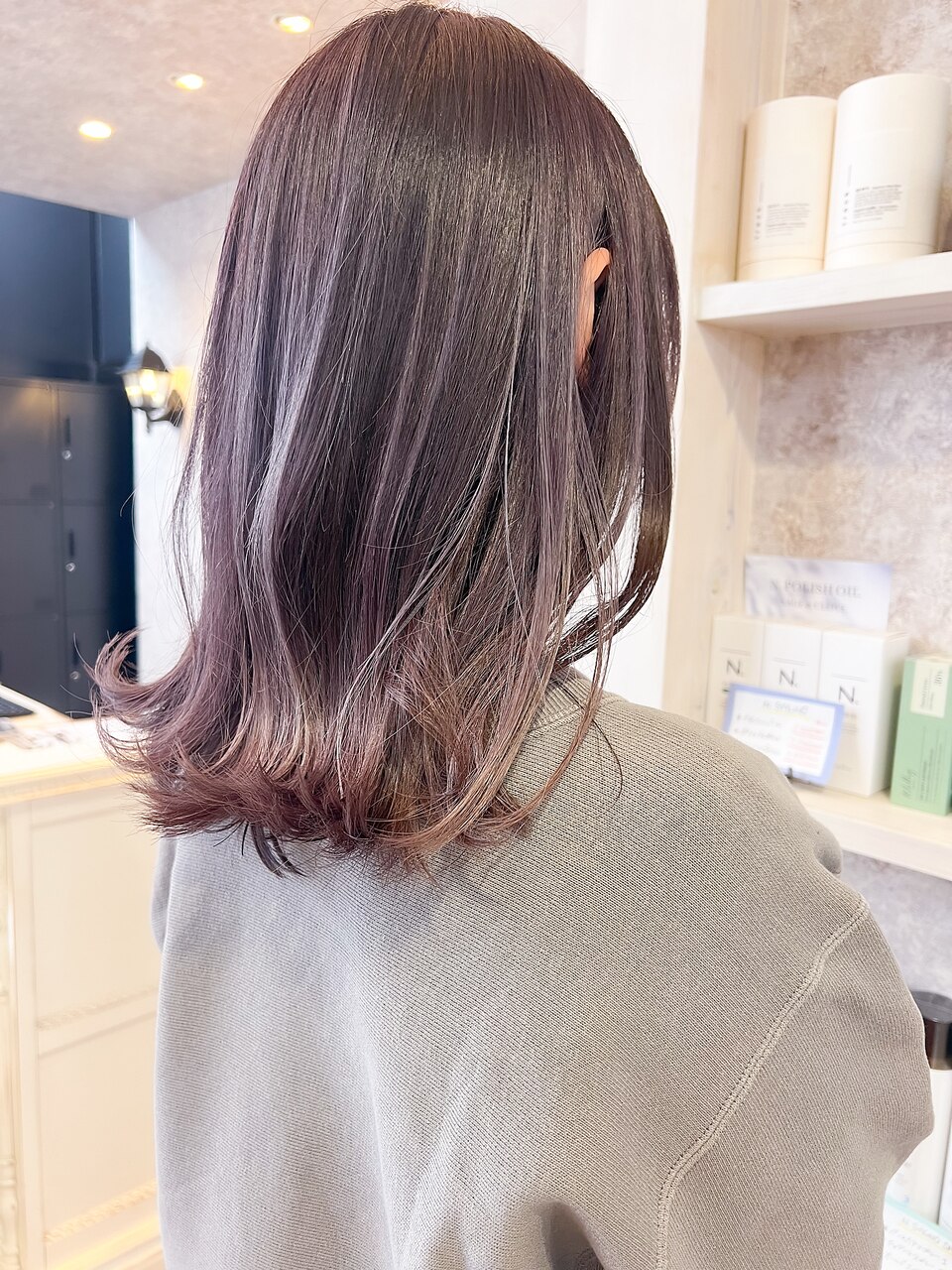 福山市美容師求人スタッフ募集中ブリーチありパープルカラー