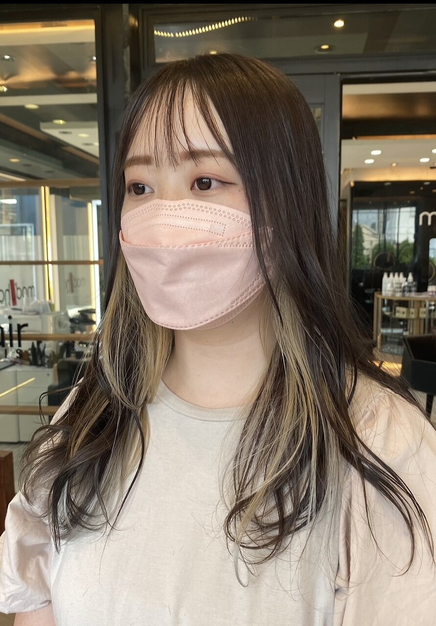 大人可愛い　イヤリングカラー　ミルクティーアッシュ/髪質改善