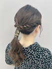 ローポニーテール　巻き付けアレンジ