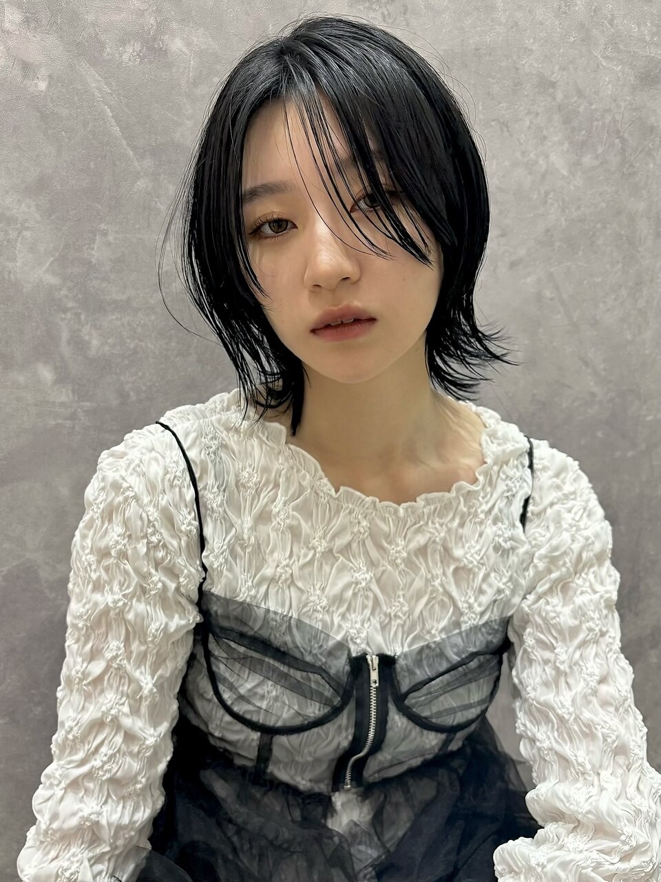 【 切りっぱなしボブ × ダークアッシュグレー 】浅野美紀