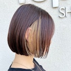 切りっぱなしボブ×イヤリングカラー