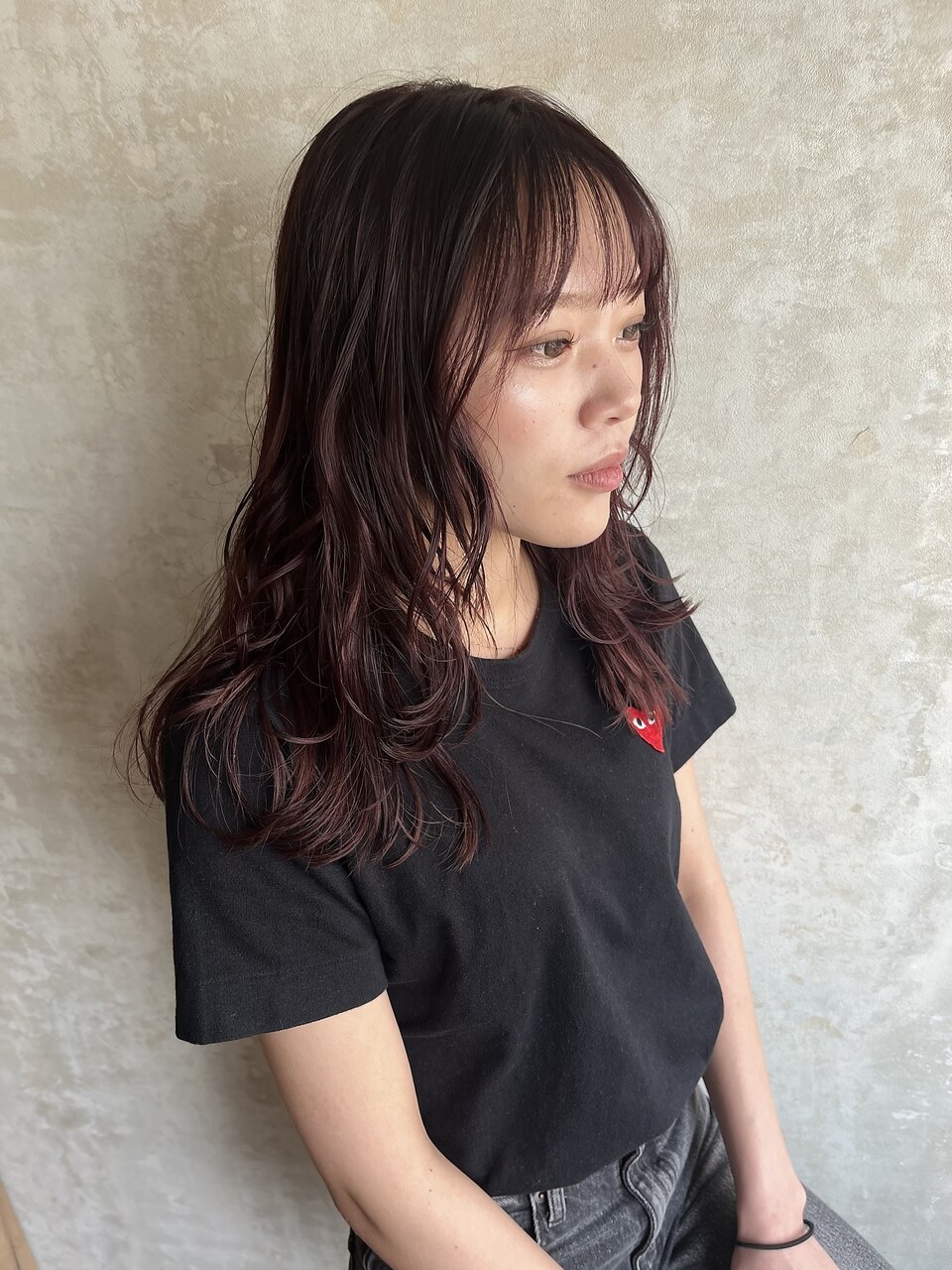 レイヤーカット×チェリーレッド