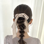 ポニーテール編み下ろし/結婚式お呼ばれヘア/参列ヘア/ロング