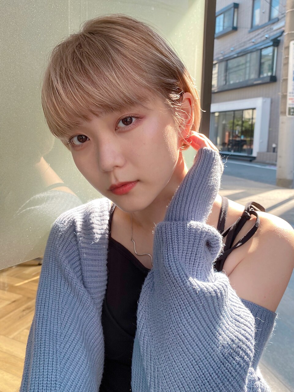 似合わせカット×小顔ショートボブ×王道ミルクティーベージュ