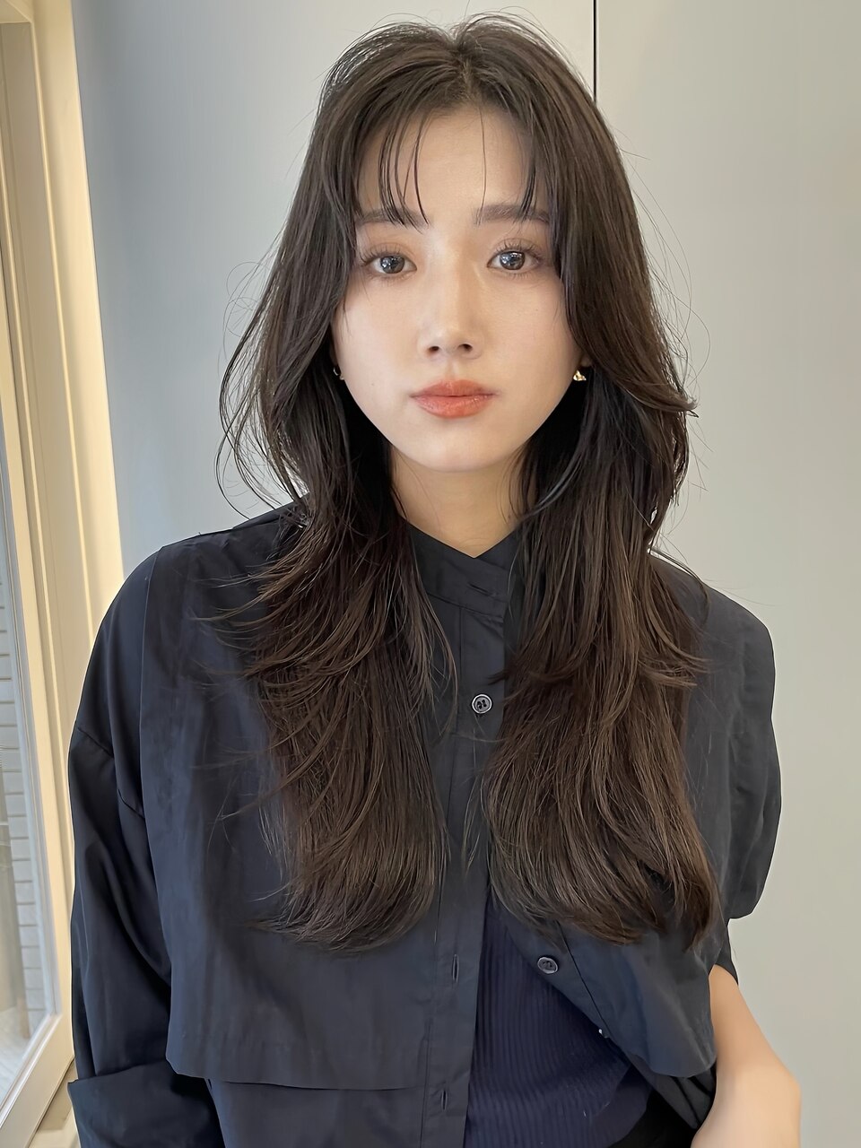 ロングレイヤーカット/2wayバング/グレージュ