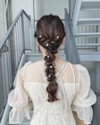 ふわふわ編みおろしヘアアレンジ